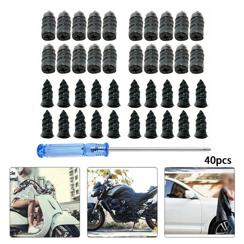40 Pc Car Vacuum Tire Tubeless Tyre Puncture Repair Rubber Screw Nails Kit Set - Picture 20 of 24