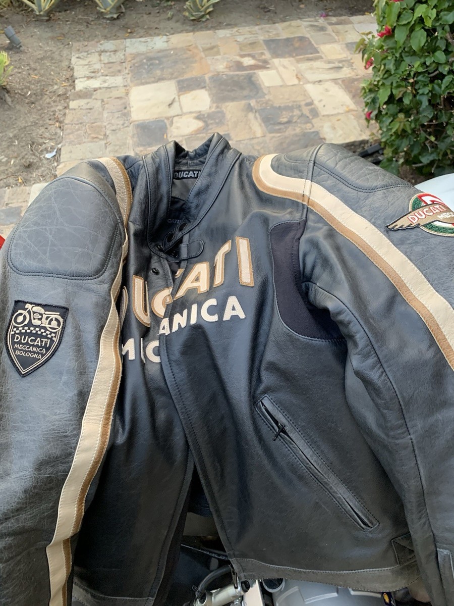 Authentic Ducati Meccanica leather Motorcyle jacket Size 56 EU-USA