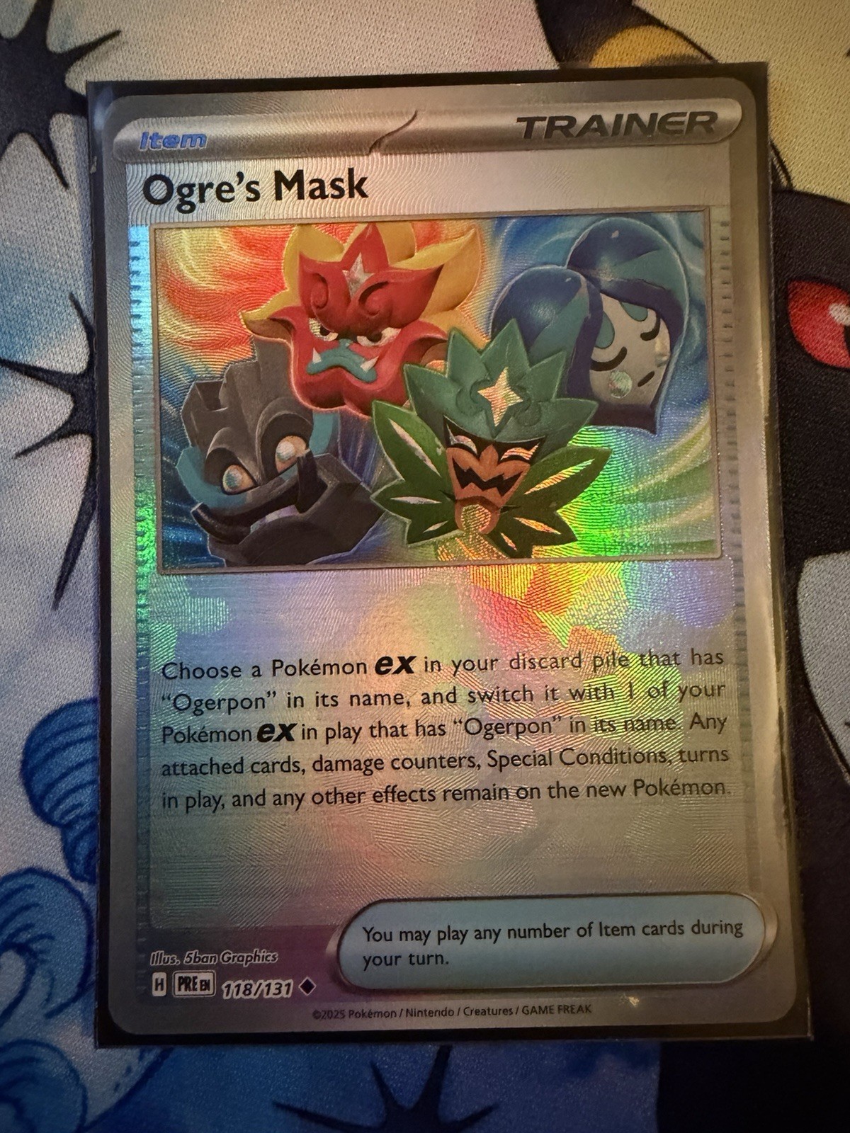 Ogre's Mask (PokeBall Pattern) 118/131 Prismatic Evolutions Pack Fresh Mint Holo
