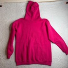 Pink Russell Athletic hoodie XL with long sleeves, made in U.S.A., Y2K blank pullover design on back.