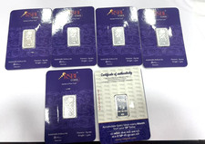 30 Grammi TCW Rsbl Argento Lingotto 5g X 6 Pezzi 999 Sottile Purity Elegante BAR