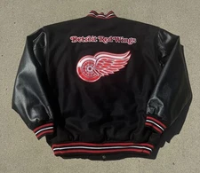 Vintage 90s Jeff Hamilton JH Detroit Red Wings Reversible Varsity Jacket XL