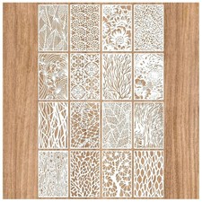 16Pc Mandala Art Stencil Set 4x4in Reusable DIY Craft Templates Home Decor