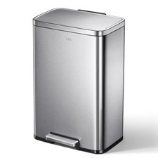 EKO Madison - Pattumiera in Acciaio Inox Spazzolato, 50 Litri, con Pedale