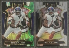 2025 Panini Select - Concourse Malik Nabers #94 Black & Green Shock Prizm Giants
