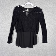 Y2K 90s BCX Top Small Lace Top Sheer Layered Whimsigoth Witch Coquette Goth