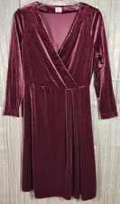 Vestido Midi Borgoña Vino Rojo Terciopelo Imitación Envoltura Lujo Oscuro Romántico Gótico Mediano