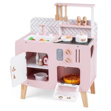 Play Kitchen w/Stoves Sink Faucet Oven Storage Cabinet Shelves for Children 3