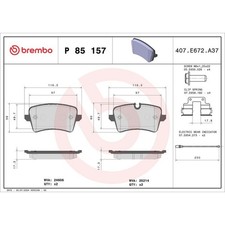 Brembo P 85 157 Bremsbelagsatz für AUDI A8 4H2 4H8 4HC 4HL Bremse Bremsbeläge