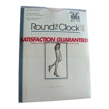 VTG 1994 Round The Clock Lycra Pantyhose Style 62 Sz B Pink Lady Sandal toe Y2K