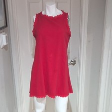Elegant Red Ruffled Sleeveless Mini Dress Large
