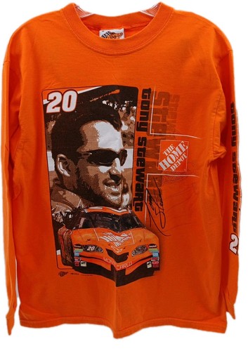 Vintage Nascar Tony Stewart #20 Shirt Mens Medium Orange Home Depot Racing