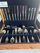 Arthur Price Dubarry Silver Plate EPNS Canteen Of Cutlery 48 Pcs In Wood Box VGC