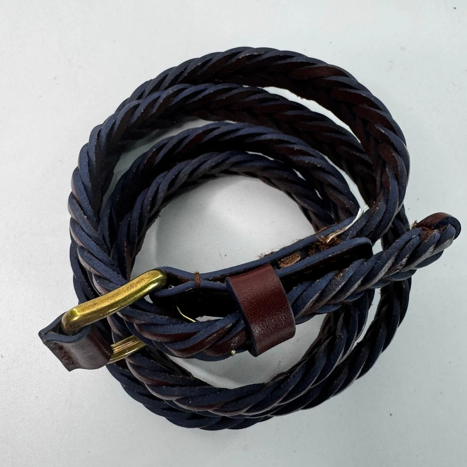 Cinturón ajustado de cuero trenzado marrón GAP de colección para mujer 40-44 ajustable  Foto 3 de 4