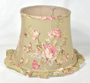 Rachel Ashwell Shabby Chic Lampshade Floral Castle Mocha Pink Roses Ruffle 11x8"