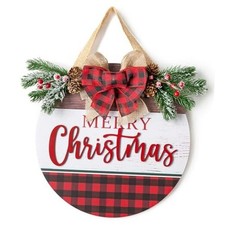Christmas Sign for Front Door Wall Decor - Merry 12 inches Bright Christmas