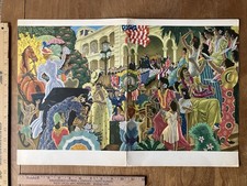 Matson Lines 1955 Hawaiian SS Lurline Menu illustration art 10.5 x 13.75 Hawaii