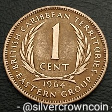 Caribbean Territories 🇬🇧 1 Cent 1964. KM#2. East Caribbean States. 1d coin. 