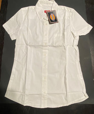 Dickies Girls Junior White 2X Short Sleeve Collared To for Work / School Uniform