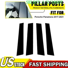 For Porsche Panamera 17-21 4X Glossy Black Pillar Posts Window Door Covers 1~10X