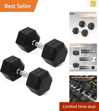 Solid Cast Iron Hex Dumbbells with Non-Slip Handle - Perfect for Muscle Toning