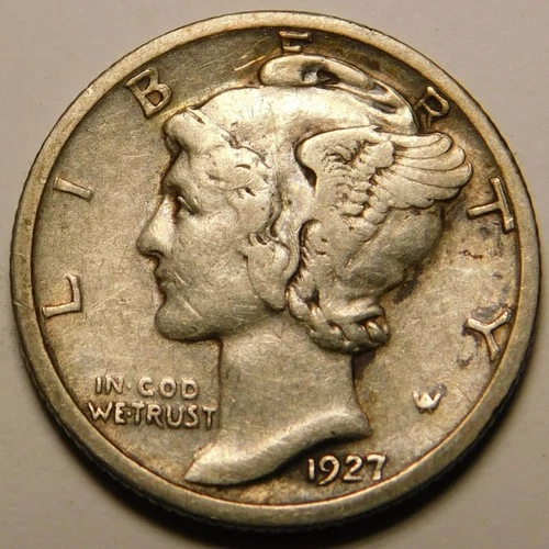 1927 S Mercury Dime VF-EF Actual Coin Pictured- Not Cleaned, Polished or Dipped