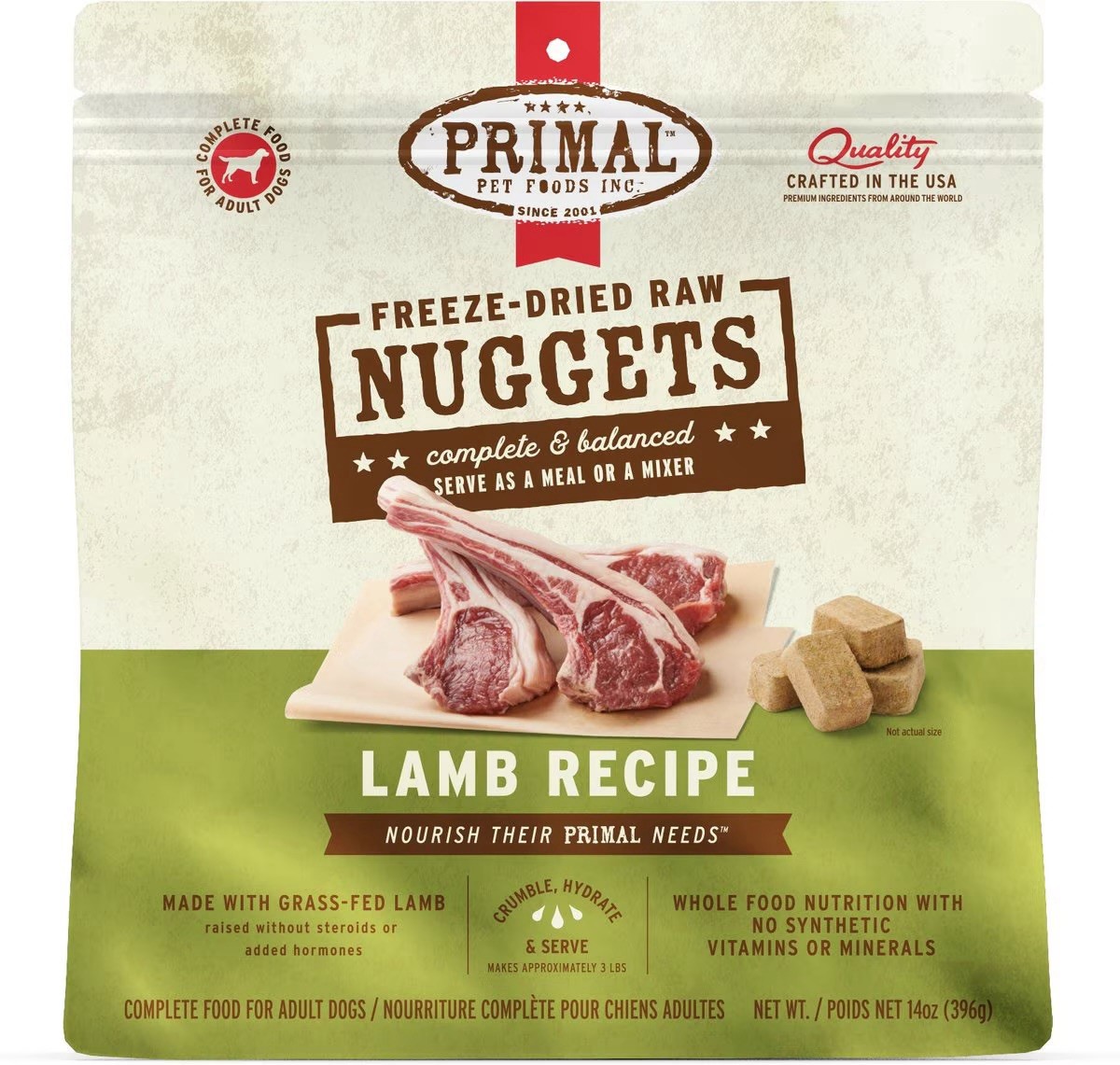 14oz Primal Freeze Dried Nuggets For DOGS Lamb Formula