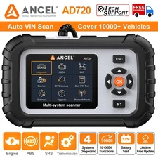 ANCEL AD720 OBD2 Scanner Car ABS SRS Engine Diagnostic Tool 12V Battery Tester