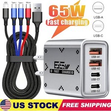 65W Super Fast Charging USB Type C Wall Charger For Samsung iPhone Android Phone