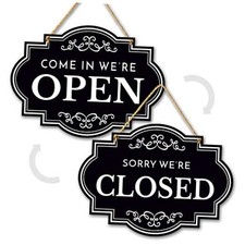 Open Closed Signs for Business, 11x8 Dibond, Double-Sided, with Rope  Come In
