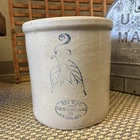 Antique Red Wing Pottery Union Stoneware Co. Crock 2 Gallon Blue Birch Leaf