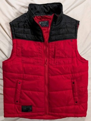 Ecko Unltd Cut & Sew Vest Men's XL Red Puffer Sleeveless Jacket Outdoor Hip Hop