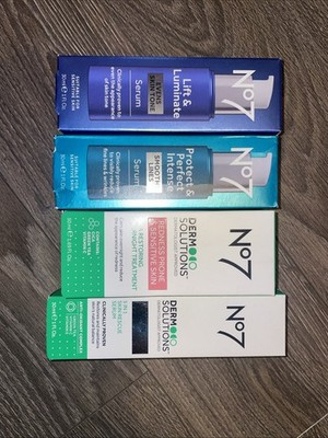 No7 Lot Of 4 Derm Solutions Redness Prone and Sensitive Skin Overnight +serum