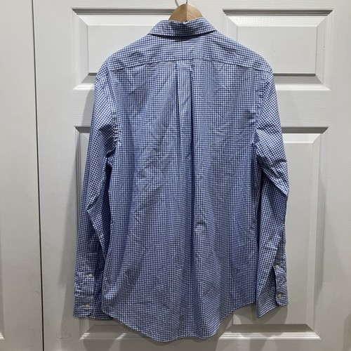 Ralph Lauren Mens Large Blue Gingham Check Button Down Slim Fit Long Sleeve - Picture 5 of 7
