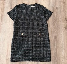 LOFT Metallic Tweed Shift Dress Size 14