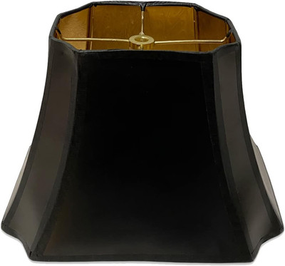 Rectangle Cut Corner Hardback Lamp Shade, HB-810-14BLK/GL, Black/Gold, (6 X 8) X
