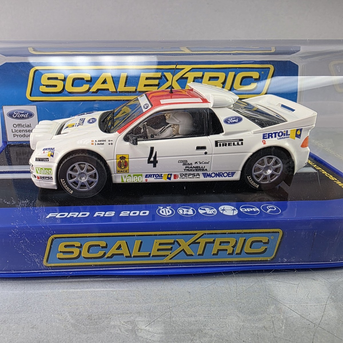 Scalextric C3305 Ford RS 200 Antonio Zanini No. 4 1/32 Slot Car