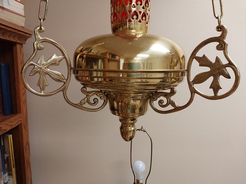 50" BRASS HANGING CHURCH SANCTUARY LAMP #274 (Chalice, Ciborium, Monstrance Co.)