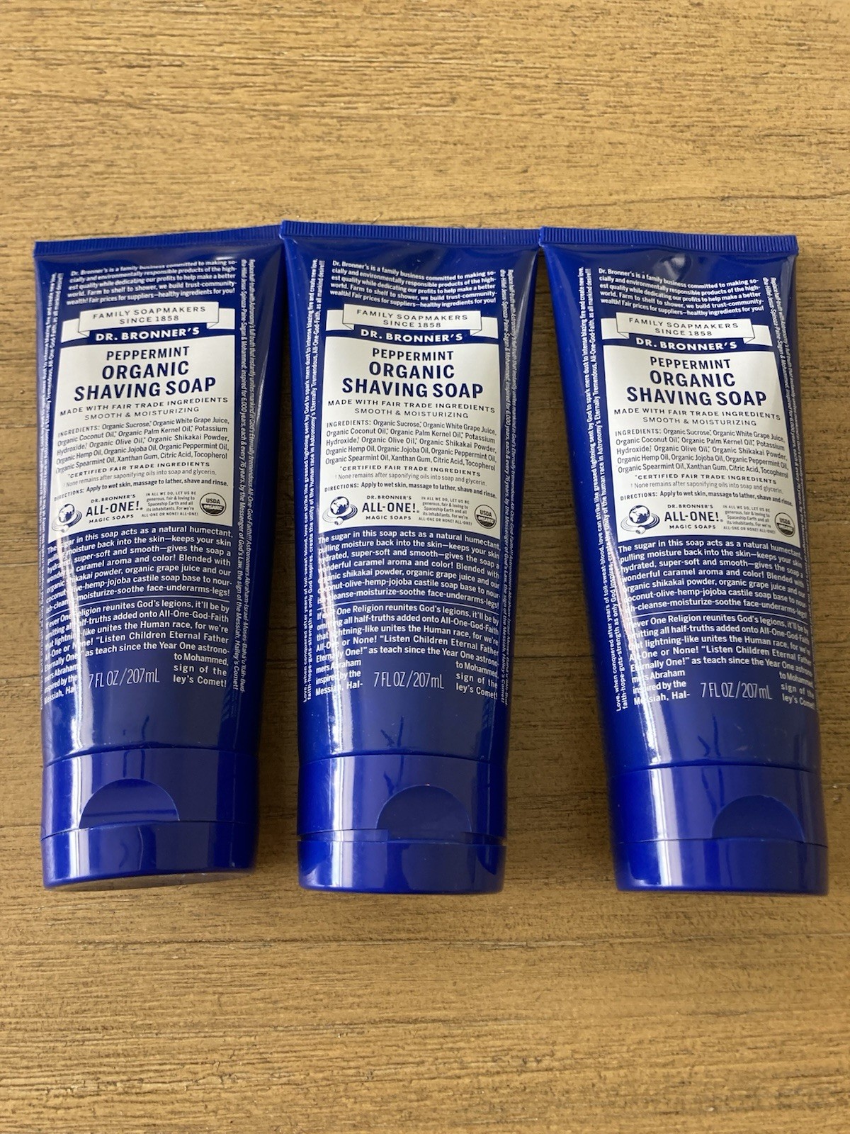 3 Dr. Bronner's Peppermint Organic Shaving Soap 7 Fl Oz Fair