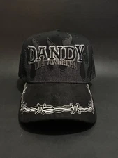 Dandy Hats Stay Out Calidad 1.1 Black Embroidered Barbed Wire Cap
