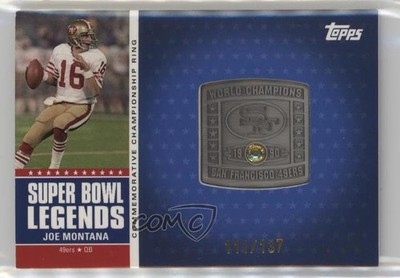 2011 Topps Super Bowl Legends Commemorative Ring 111/137 Joe Montana HOF 8gd