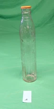 1920'S 14 1/2” Embossed SHELL OIL / SHELL-PENN Motor Oil Glass Bottle w/ Cap - A