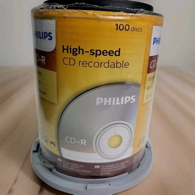 Philips CD-R 52x 700MB 80min 100 Pack Spindle Blank Discs New Sealed Recordable