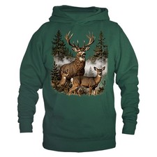 Buck and Doe Whitetail Deer Wilderness Forest Wildlife Pullover Hoodie
