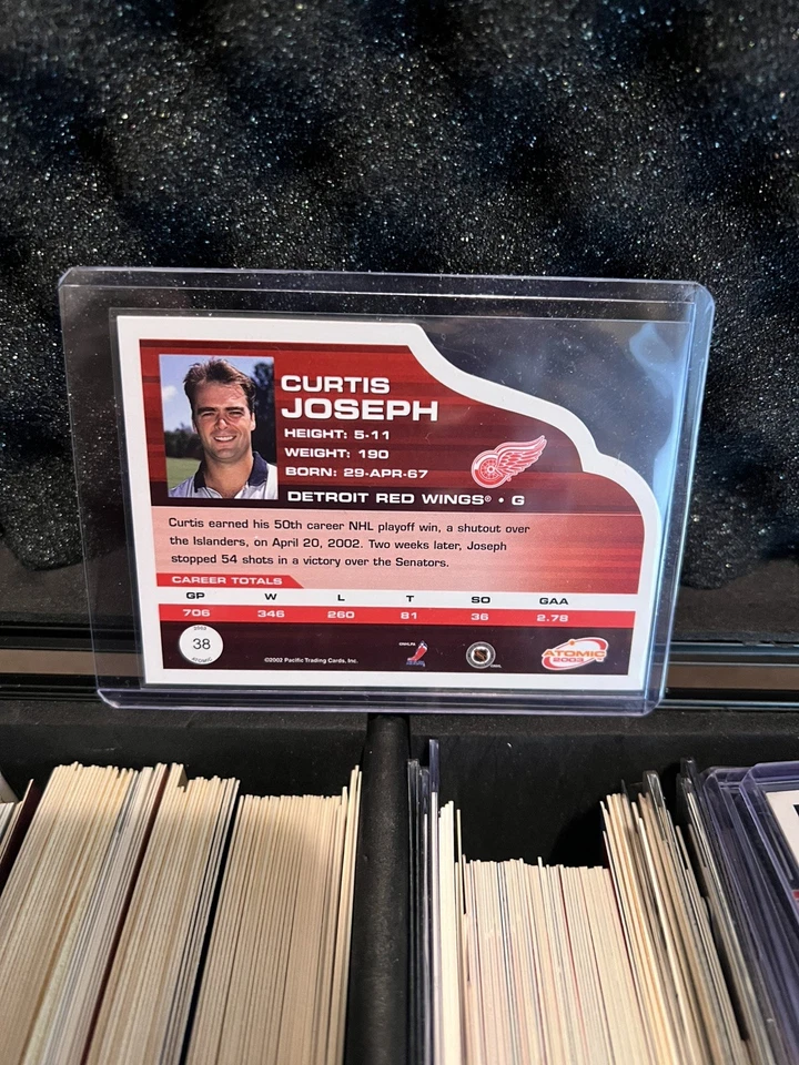 Pacific Atomic Blue 2002-03/175 Curtis Joseph #38 Foto 2 de 2