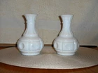 Two Vintage 5 1/2" Milk Glass Vases Unique Design