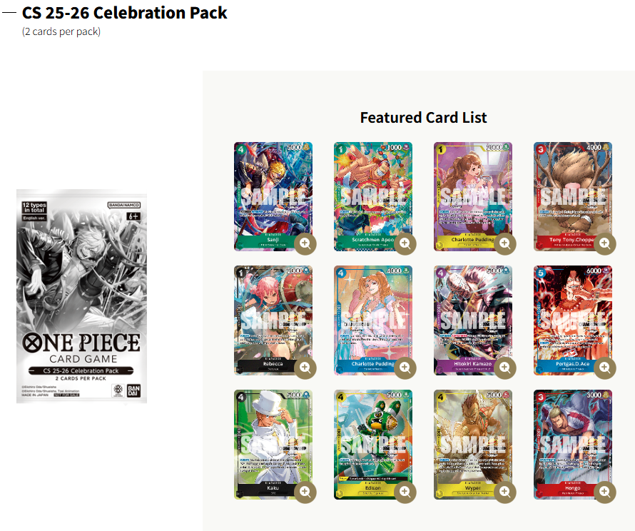 One Piece Promotion Card CS 25-26 Celebration Pack - Championship