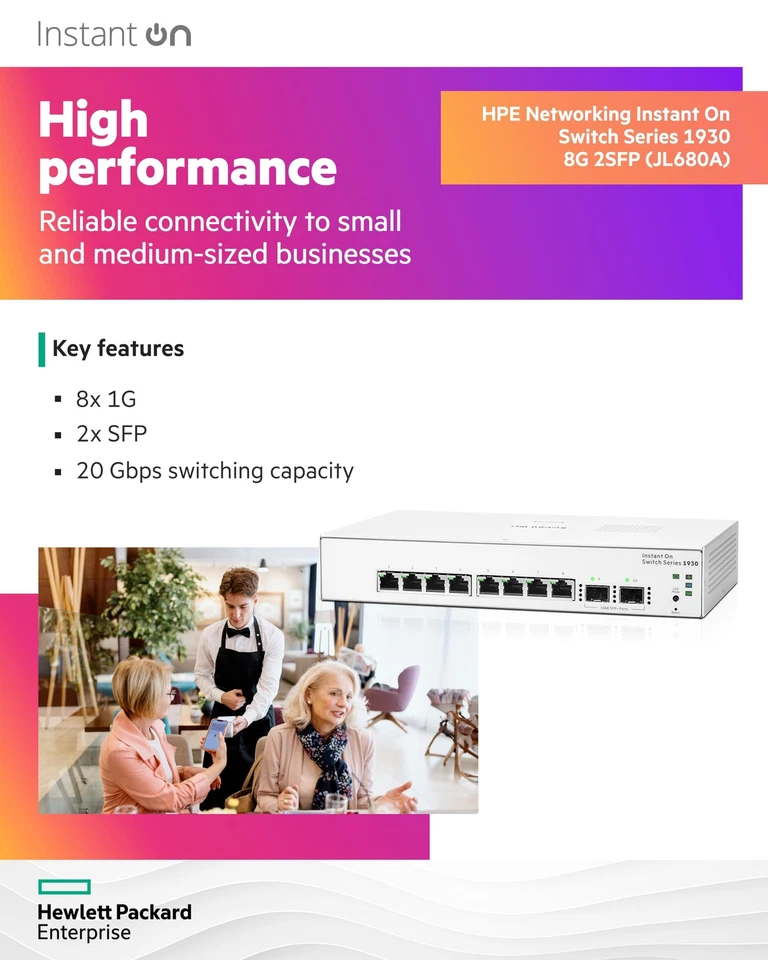 Instant On 1930 8G 2SFP Smart Managed Gigabit Ethernet Network Switch - Image 3 of 4