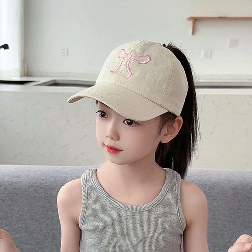 Girls Embroidery Bowknot Baseball Hat Bowknot Sun Hat Casual Peaked Cap ! - Picture 20 of 28