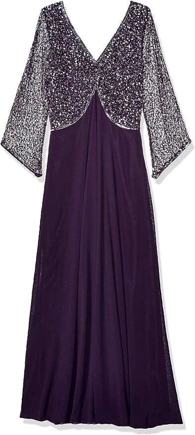 J Kara 3 4 Sleeve Sequin Dress J Kara Long Mother of the Bride Dress Sale